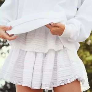 Aerie Rock ‘n’ Ruffle White Skirt